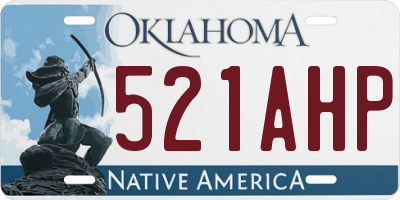 OK license plate 521AHP