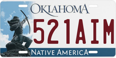 OK license plate 521AIM