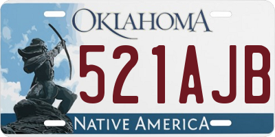 OK license plate 521AJB