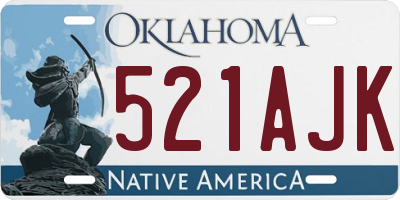 OK license plate 521AJK