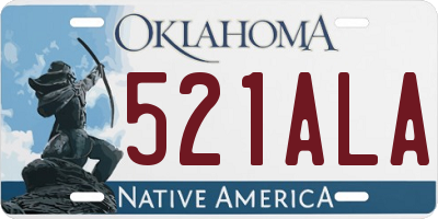 OK license plate 521ALA