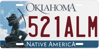 OK license plate 521ALM