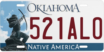 OK license plate 521ALO