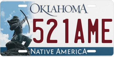 OK license plate 521AME