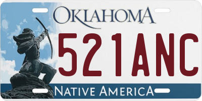 OK license plate 521ANC