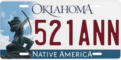 OK license plate 521ANN