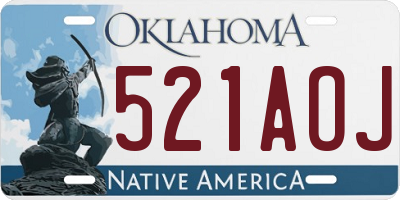 OK license plate 521AOJ