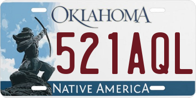 OK license plate 521AQL