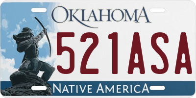 OK license plate 521ASA
