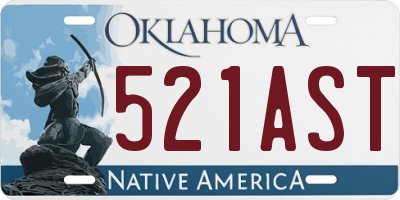 OK license plate 521AST