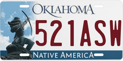 OK license plate 521ASW