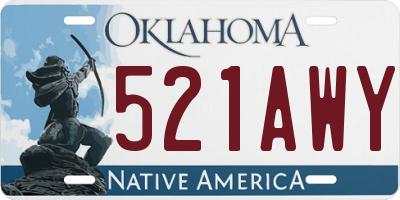 OK license plate 521AWY