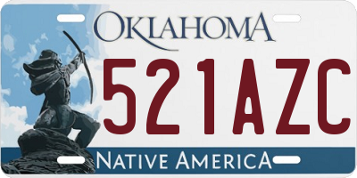 OK license plate 521AZC
