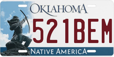 OK license plate 521BEM