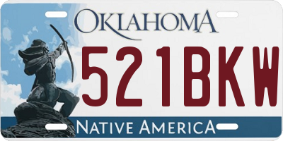 OK license plate 521BKW