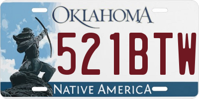 OK license plate 521BTW