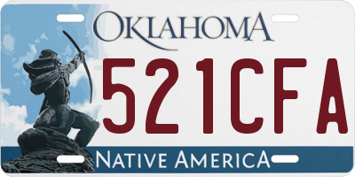 OK license plate 521CFA
