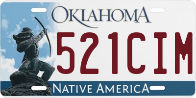 OK license plate 521CIM