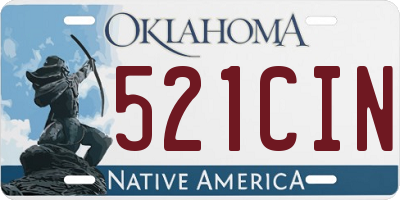 OK license plate 521CIN