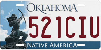 OK license plate 521CIU