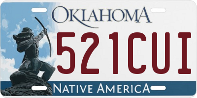 OK license plate 521CUI