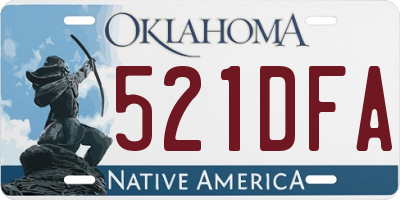 OK license plate 521DFA