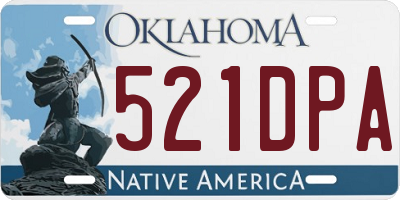 OK license plate 521DPA