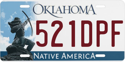 OK license plate 521DPF