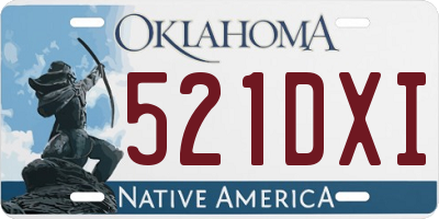 OK license plate 521DXI
