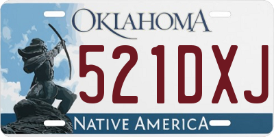OK license plate 521DXJ