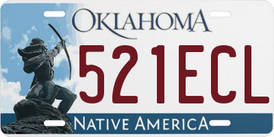 OK license plate 521ECL