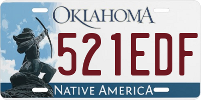OK license plate 521EDF