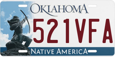 OK license plate 521VFA