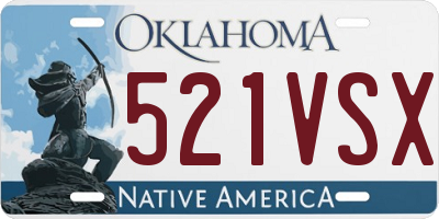 OK license plate 521VSX