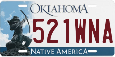 OK license plate 521WNA