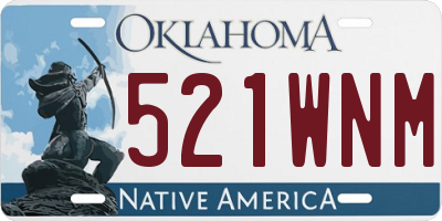 OK license plate 521WNM