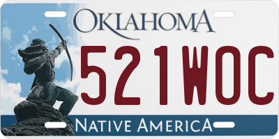 OK license plate 521WOC