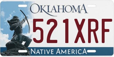 OK license plate 521XRF
