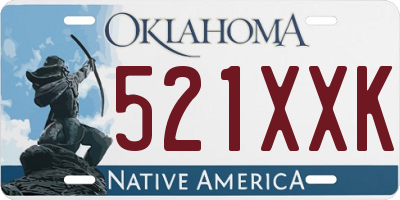 OK license plate 521XXK