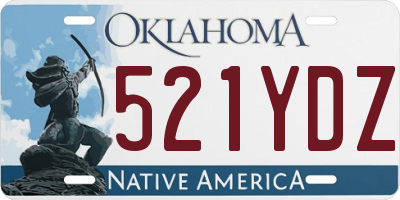 OK license plate 521YDZ