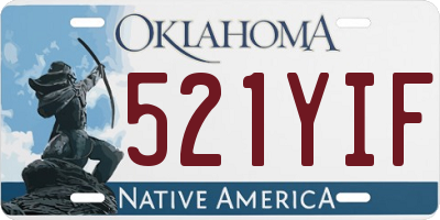 OK license plate 521YIF