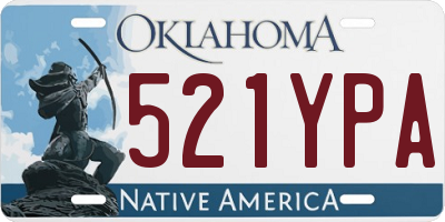 OK license plate 521YPA