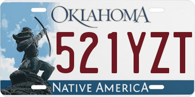 OK license plate 521YZT