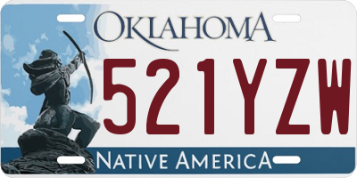 OK license plate 521YZW