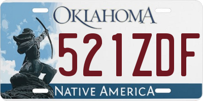 OK license plate 521ZDF
