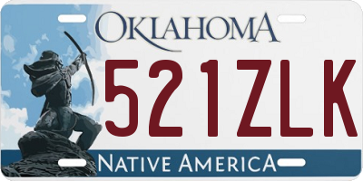 OK license plate 521ZLK