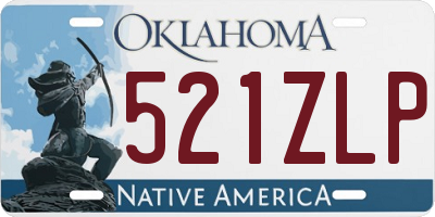 OK license plate 521ZLP