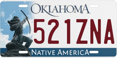 OK license plate 521ZNA