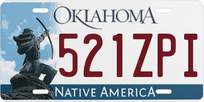 OK license plate 521ZPI