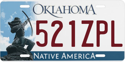 OK license plate 521ZPL